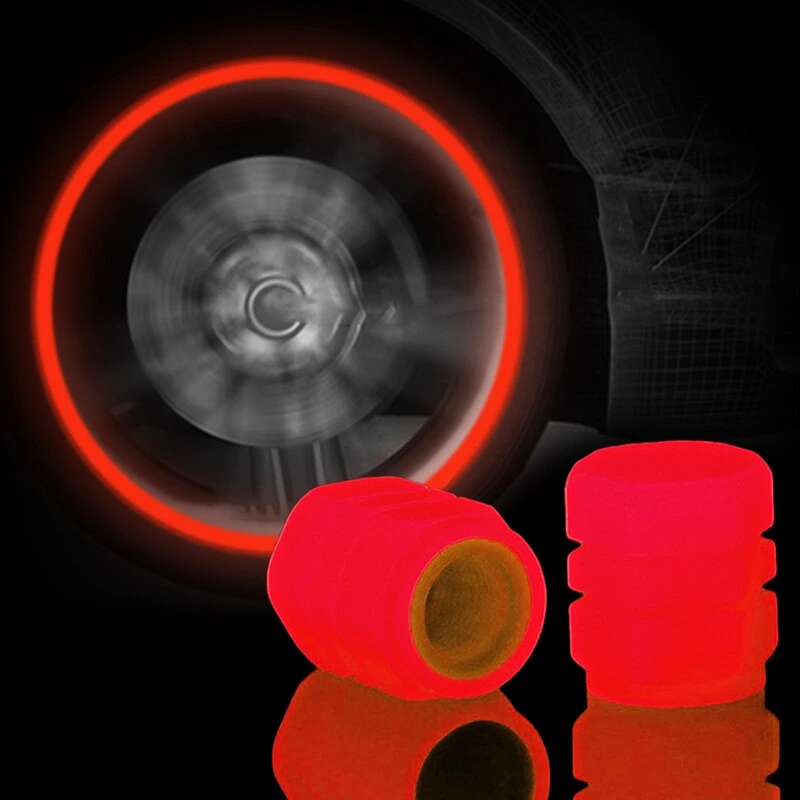 4 pièces Bouchon de valve de pneu de voiture lumineux, Mode en ligne